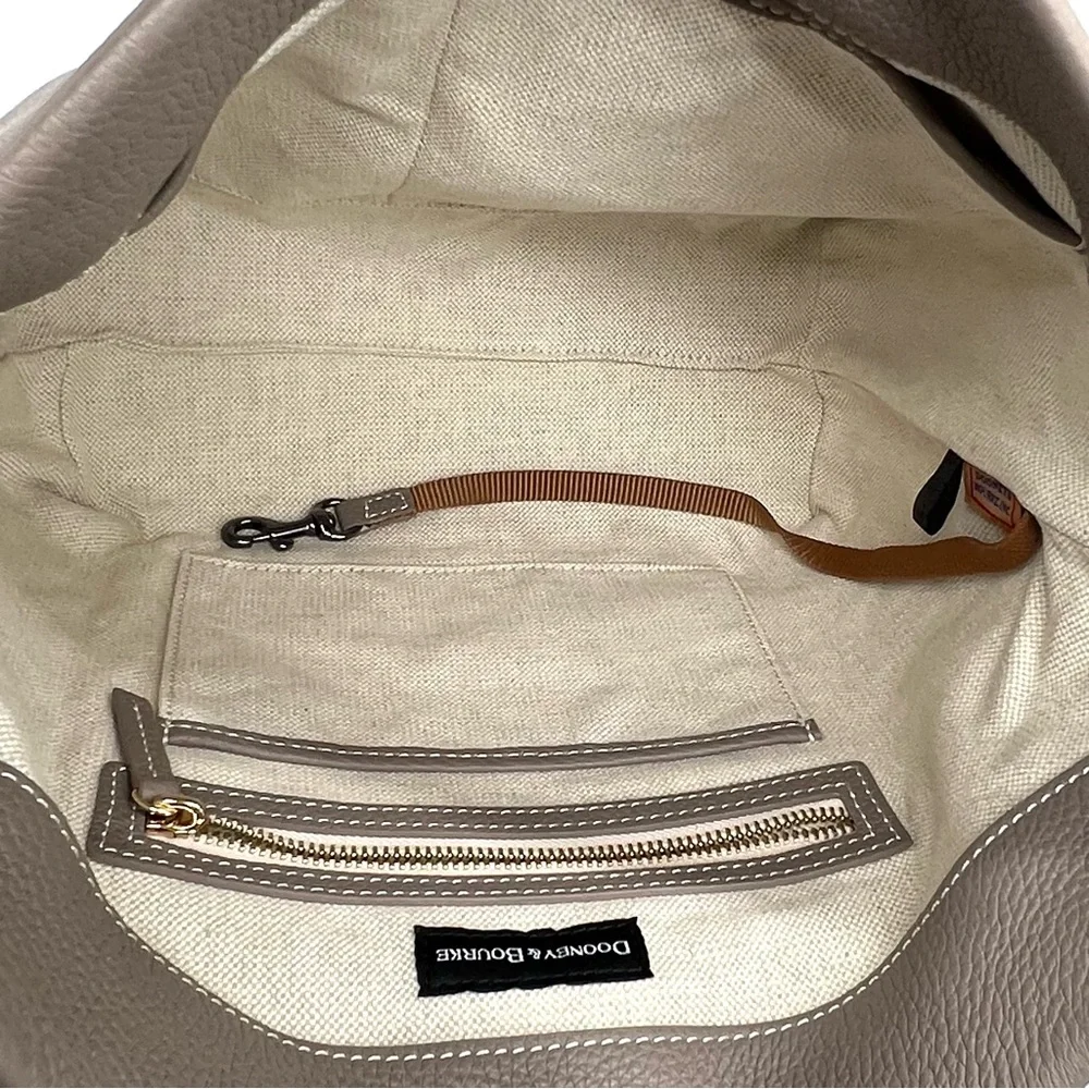 Dooney & Bourke NWT Lucca Logo Lock Hobo Taupe